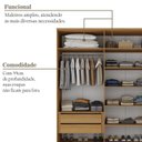 Ver imagem 6 de Guarda-Roupa Solteiro 100% MDF BP 4 Portas 2 Gavetas Brescia Marrom/Nogueira/Off White