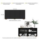 Ver imagem 6 de Aparador Buffet 4 Portas Com Pés Quadrados Veneza Multimóveis V3557 Preto/Natural Preto/Natural