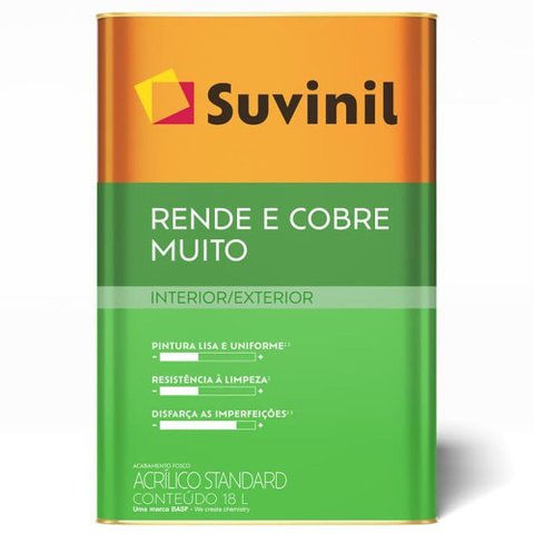 Tinta Acrílica Rende e Cobre Muito Jeans Lavado 18 Litros - 50842724 - Suvinil Tinta Acril Rende/ Co