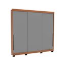 Ver imagem 2 de Guarda-roupa Casal Madrid 3 Portas 4 Gavetas Cinza/freijó - Politorno