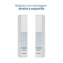 Ver imagem 7 de Mesa de Cabeceira Modulada Reto 1 Porta 2 Gavetas Requinte+ 100% MDF Branco/Line