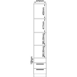 Mesa de Cabeceira Modulada Reto 1 Porta 2 Gavetas Requinte+  - 5
