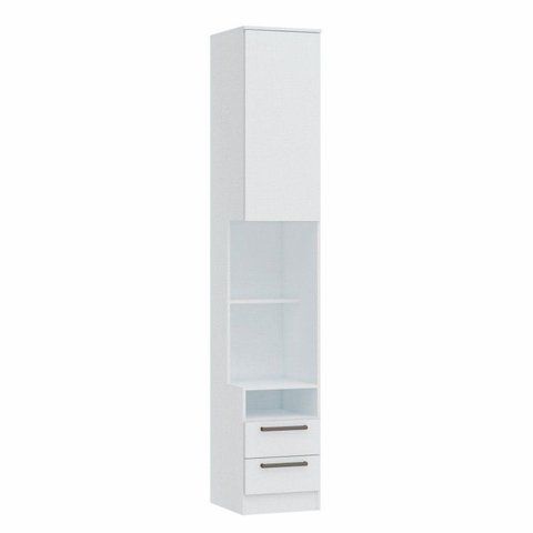 Mesa de Cabeceira Modulada Reto 1 Porta 2 Gavetas Requinte+ 100% MDF Branco/Line