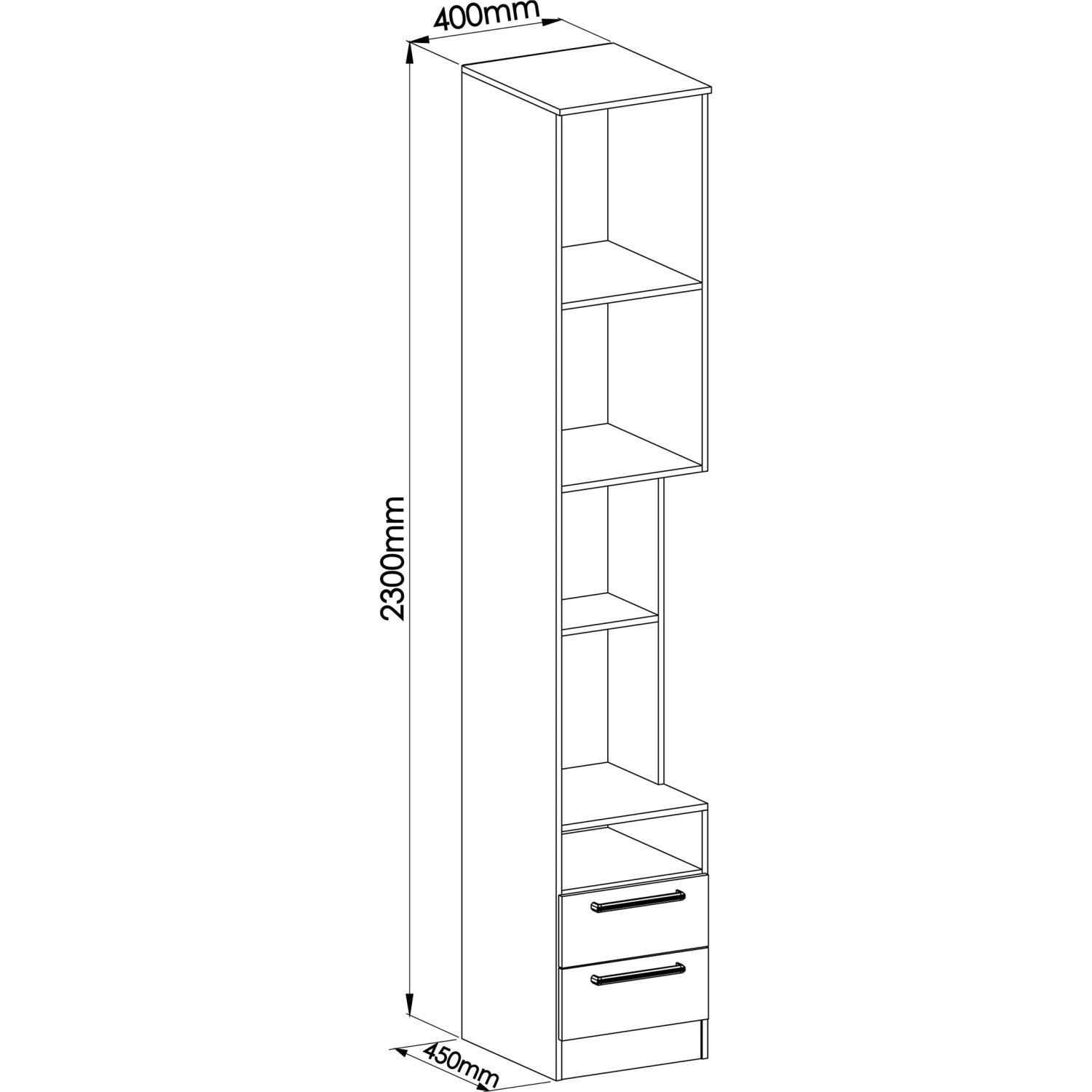 Mesa de Cabeceira Modulada Reto 1 Porta 2 Gavetas Requinte+  - 2