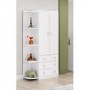 Ver imagem 5 de Quarto Infantil Guarda Roupa 2 Portas 3 Gavetas Cômoda 3 Gavetas 1 Nicho Mini Cama Branco