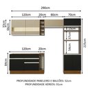 Ver imagem 6 de Cozinha Completa Cristal com Armário e Balcão Preto Madesa
