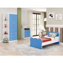 Ver imagem 1 de Quarto Infantil Guarda Roupa 2 Portas 3 Gavetas Cômoda 3 Gavetas 1 Nicho Mini Cama Azul
