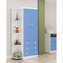 Ver imagem 5 de Quarto Infantil Guarda Roupa 2 Portas 3 Gavetas Cômoda 3 Gavetas 1 Nicho Mini Cama Azul
