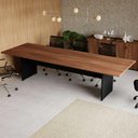 Ver imagem 2 de Mesa de Reunião 08 Lugares 3,00m X 1,10m com Tampo Bipartido 100% Mdf Escritório F5 Office Cor:
