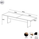 Ver imagem 3 de Mesa de Reunião 08 Lugares 3,00m X 1,10m com Tampo Bipartido 100% Mdf Escritório F5 Office Cor: