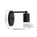 Ver imagem 6 de Luminária Arandela Parede Alumínio E27 Retrô Cachimbo