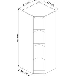 Guarda Roupa Modulado Canto Oblíquo 1 Porta Requinte+  - 3