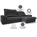 Ver imagem 6 de Sofá Bergamo 2,10m Retrátil e Reclinável Linho Soft Grafite - Netsofas