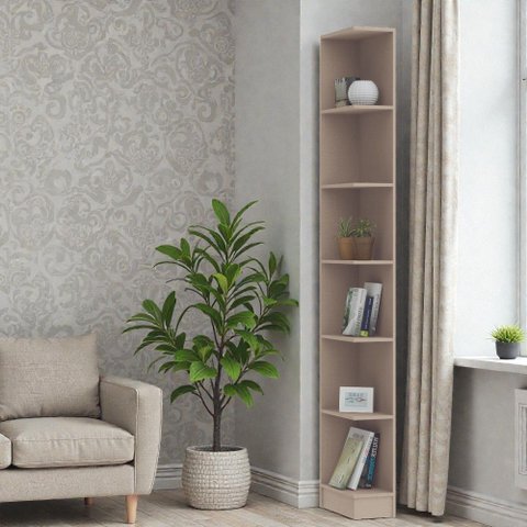 Módulo Cantoneira 6 Prateleiras Requinte+ 100% MDF Cinza/Duna Line