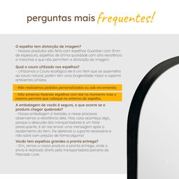 Espelho do Pinterest Corpo Inteiro de Chão Borda em Couro 3cm Grande 60x110cm - Mod. Tetris Preto - 8
