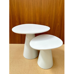 Conjunto de Mesas Laterais Cone Organica 51cm e 41cm Branca - 2