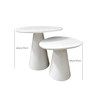Conjunto de Mesas Laterais Cone Organica 51cm e 41cm Branca - 1