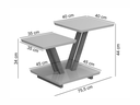 Ver imagem 3 de Mesa de Centro Laguna 2 Andares Decorativa Moderna - Preto