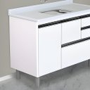 Ver imagem 2 de Gabinete de Cozinha Gavetas e Portas Armário 114cm Multiuso: Branco