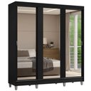 Ver imagem 3 de Guarda-Roupa Casal com Pés 3 Portas de Correr de Espelho Reno Madesa