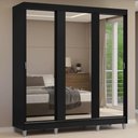 Ver imagem 1 de Guarda-Roupa Casal com Pés 3 Portas de Correr de Espelho Reno Madesa