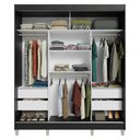 Ver mais imagens de Guarda-Roupa Casal com Pés 3 Portas de Correr de Espelho Reno Madesa