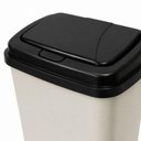 Ver imagem 4 de Lixeira Luxo Duo Color 9 Litros Preta Branca Cozinha Banheiro Cesto Lixo Retangular 9L Tampa Click R