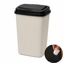 Ver imagem 2 de Lixeira Luxo Duo Color 9 Litros Preta Branca Cozinha Banheiro Cesto Lixo Retangular 9L Tampa Click R