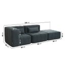 Ver imagem 3 de Sofá Modular 2 Lugares com Puff Easybox Cabecasa Madeiraoriginals Cotelê Verde Escuro