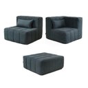 Ver imagem 4 de Sofá Modular 2 Lugares com Puff Easybox Cabecasa Madeiraoriginals Cotelê Verde Escuro