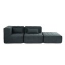 Ver imagem 2 de Sofá Modular 2 Lugares com Puff Easybox Cabecasa Madeiraoriginals Cotelê Verde Escuro