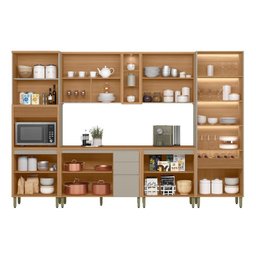 Conjunto Cozinha Compacta Osaka Jequitiba Gris Fosco - 3