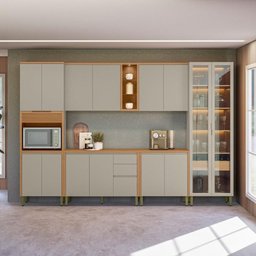 Conjunto Cozinha Compacta Osaka Jequitiba Gris Fosco - 1
