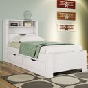 Ver imagem 1 de Cama Solteiro Omaha 1 Porta 2 Gavetas com Tomada Branco - Pnr Móveis