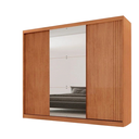 Ver imagem 2 de Guarda-Roupa Casal MDF 3 Portas de Correr 4 Gavetas 6 Prateleiras com Espelho Chile
