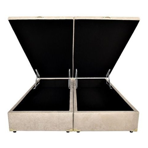 Cama Box Baú King-size 193x203 Reforçada Fabricação Própria - Suede Bege