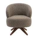 Ver imagem 4 de Poltrona Decorativa Chair Linho Marrom Lumine Premium Giratória Sala Dekorien