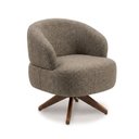 Ver imagem 1 de Poltrona Decorativa Chair Linho Marrom Lumine Premium Giratória Sala Dekorien