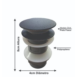 Kit Cuba Vidro Oval 38cm + Torneira + Valvula Preto Fosco - 4