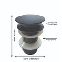 Ver imagem 4 de Kit Cuba Vidro Oval 38cm + Torneira + Valvula Preto Fosco