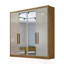 Ver imagem 4 de Guarda Roupa Moderni 4 Portas 3 Gavetas 1 Espelho Cor:Cumaru Fendi