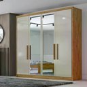 Ver imagem 1 de Guarda Roupa Moderni 4 Portas 3 Gavetas 1 Espelho Cor:Cumaru Fendi