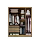 Ver imagem 2 de Guarda Roupa Moderni 4 Portas 3 Gavetas 1 Espelho Cor:Cumaru Fendi