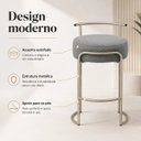 Ver imagem 4 de Banqueta Evans 75cm Metal Champagne Boucle