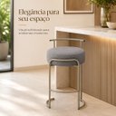Ver imagem 7 de Banqueta Evans 75cm Metal Champagne Boucle