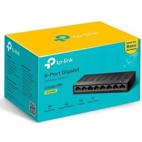 Switch Hub 8 Portas Tp-link Ls1008g Gigabit 10/100/1000mbps