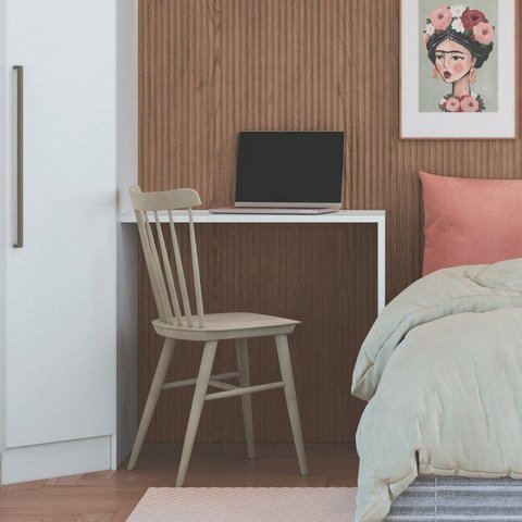 Mesa Complementar Office Requinte+ 100% MDF 80cm Branco Line