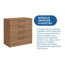 Ver imagem 7 de Cômoda Módulo Inferior 4 Gavetas Requinte+ 100% MDF Macadâmia