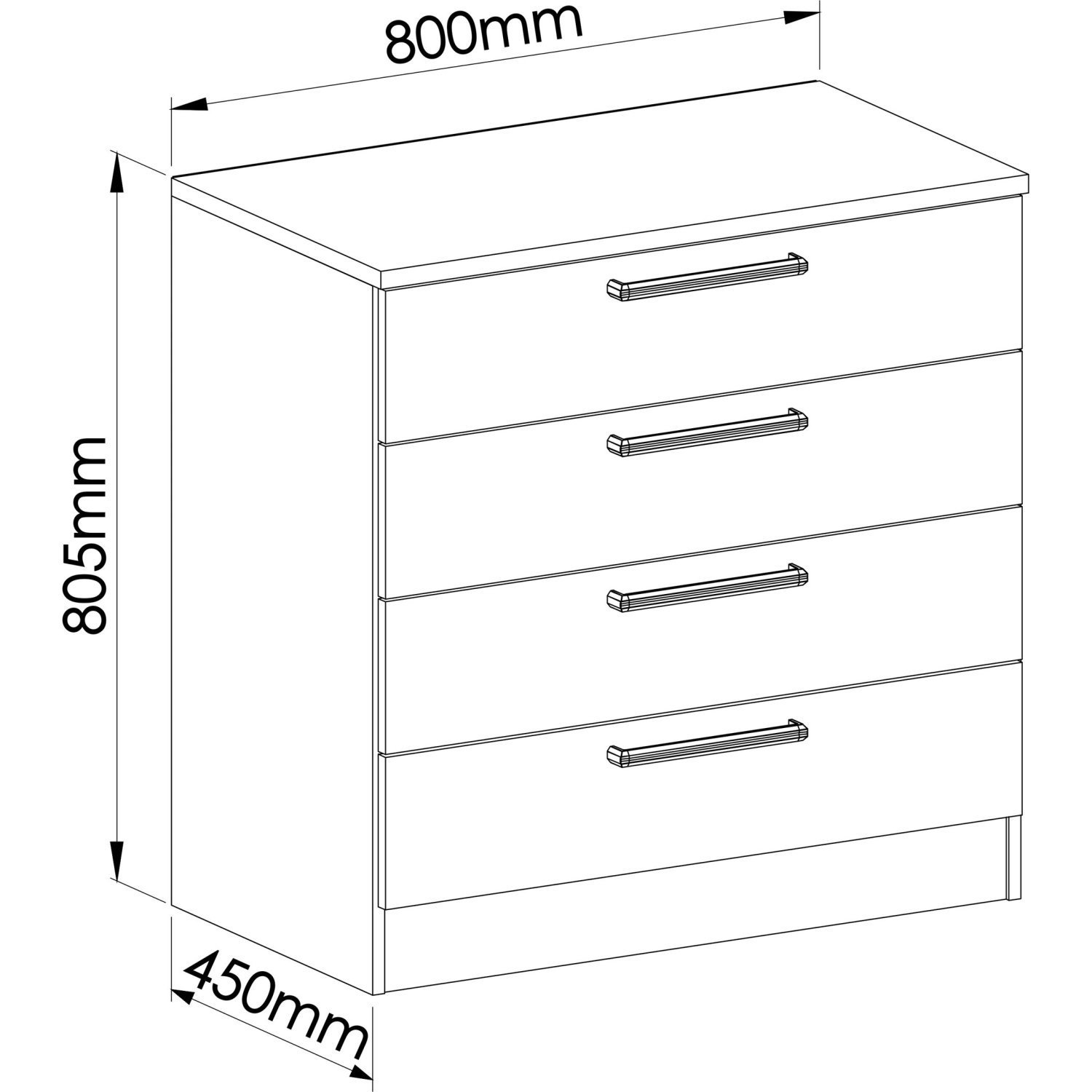 Cômoda Módulo Inferior 4 Gavetas Requinte+  - 2