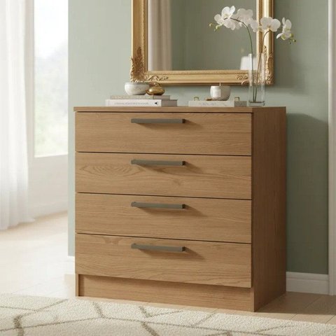 Cômoda Módulo Inferior 4 Gavetas Requinte+ 100% MDF Macadâmia